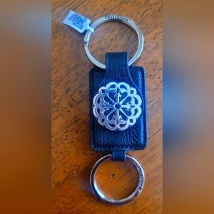 Brighton Leather and Silver Ferrara Valet Key Fob Black New with Tags